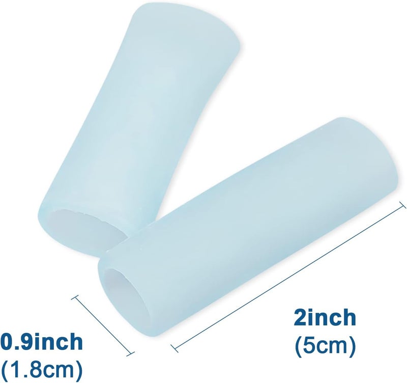 Sumifun Gel Finger Protector, 8 Pcs Silicone Finger Sleeves for Corns, Fingernails Loss, Friction Pain Relief, Blue - Image 4